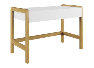 Escritorio infantil nórdico blanco mate y roble 160 cm CELESTINE - Escritorio infantil nórdico blanco mate y roble 160 cm CELESTINE